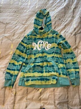 Nike Tie-Dye Hoodie Blue Green Yellow